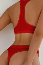 Kadın Kırmızı Desteksiz Seamless Tangalı İç Çamaşır Takımı – Modern, Konforlu - Görsel 2
