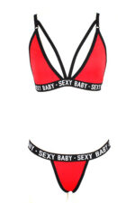 Kadın Kırmızı Yazı Detaylı Ipli Sütyen Takımı – Modern, Konforlu ve Günlük Kombinlere Uygun - Görsel 2