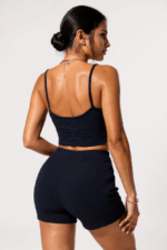 Kadın Lacivert Şortlu Kaşkorse Gecelik Takım – Modern, Konforlu ve Günlük Kombinlere Uygun - Görsel 4