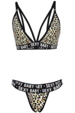 Kadın Leopar Desenli Yazı Detaylı Ipli Sütyen Takımı – Modern, Konforlu ve Günlük Kombinlere Uygun - Görsel 3