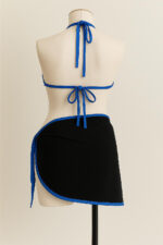 Kadın Mavi Pareolu Yandan ve Boyundan Bağlamalı 3&apos;lü Bikini Takımı – Modern, Konforlu ve Günlük Kombinlere Uygun - Görsel 3