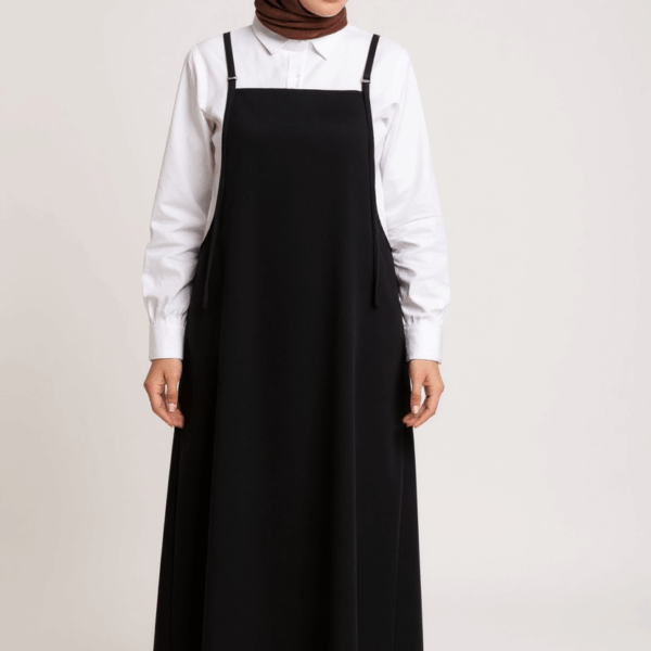 Kadın Siyah Basic Ayarlanabilir Askılı Jile Elbise – Şık, Rahat ve 4 Mevsim Kullanıma Uygun