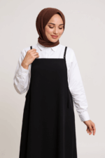 Kadın Siyah Basic Ayarlanabilir Askılı Jile Elbise – Şık, Rahat ve 4 Mevsim Kullanıma Uygun - Görsel 2