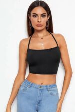 Kadın Siyah Belden Bağlamalı Şık Büstiyer – Modern ve Şık Tasarım