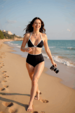 Kadın Siyah Beyaz Kaşkorse Yüksek Bel Bikini Takımı – Modern, Konforlu ve Günlük Kombinlere Uygun - Görsel 3