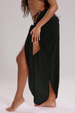 Kadın Siyah Bodrum Stili Bağlama Detaylı 150x75 Pareo – Modern ve Şık Tasarım - Görsel 5