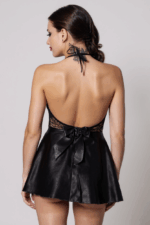 Kadın Siyah Saten Dantelli Dekolteli Gecelik – Modern ve Şık Tasarım - Görsel 4