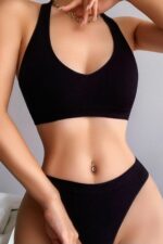 Kadın Siyah Seamless Tanga Sütyen Takım – Modern, Konforlu ve Günlük Kombinlere Uygun - Görsel 4