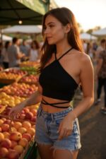 Kadın Siyah Sırtı Açık Boyundan Çapraz Bağlamalı Crop Top Bluz – Şık, Rahat ve Kolay Kombinlenebilir - Görsel 5