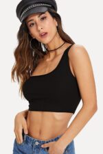 Kadın Siyah Tek Omuz Crop Büstiyer – Modern ve Şık Tasarım - Görsel 3