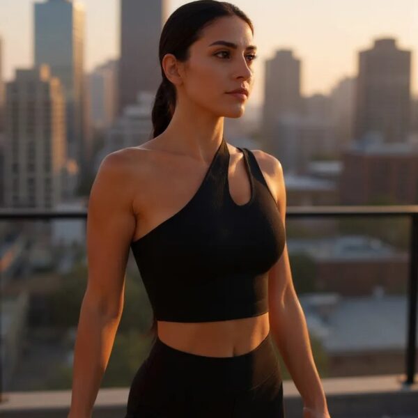 Kadın Siyah Tek Omuz Cut Out Detaylı Crop Top Bluz – Şık, Rahat ve Kolay Kombinlenebilir