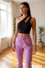 Kadın Siyah Tek Omuz Cut Out Detaylı Crop Top Bluz – Şık, Rahat ve Kolay Kombinlenebilir - Görsel 4