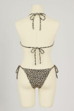 Kadın Siyah ve Leopar Detaylı Yandan Bağlamalı Bikini Takımı – Modern, Konforlu ve Günlük Kombinlere Uygun - Görsel 3