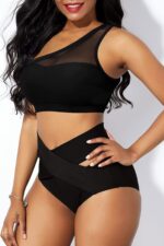 Kadın Siyah Yüksel Bel Tül Detaylı Sütyen Külot Takımı – Modern, Konforlu ve Günlük Kombinlere Uygun - Görsel 2