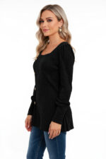 Kadın Uzun Kollu Düğmeli Mevsimlik Bluz – Yumuşak Dokulu, Esnek ve Sıcak Tutan Kumaş - Görsel 3