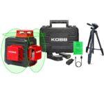 KOBB KBL34GTP 40 Metre Profesyonel Li-ion Şarjlı 3X360⁰ Otomatik Hizalamalı Yeşil Çapraz Çizgi Lazer Distomat+Tripod - Görsel 2