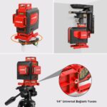 KOBB KBL35GTP Profesyonel Li-ion Şarjlı 4X360⁰ Otomatik Hizalamalı Yeşil Çapraz Çizgi Lazer Distomat+Tripod - Görsel 2