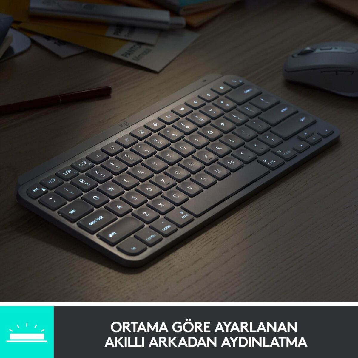 LOGITECH MX KEYS MINI Q TR KLAVYE SİYAH 920-010504 - Görsel 2