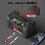 Lokithor AW401 12V 2500Amp Li-Polimer Akıllı Akü Takviye + Pompa + Basınçlı Yıkama + Powerbank + Led Lamba - Görsel 5