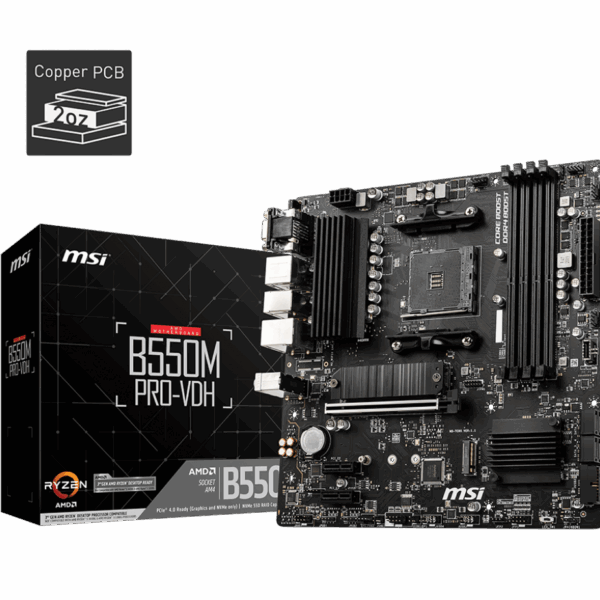 MSI B550M PRO-VDH DDR4 4400MHZ 1XVGA 1XHDMI 1XDP 2XM.2 USB 3.2 MATX AM4 (AMD 5000 VE 3000 SERİSİ İŞLEMCİ UYUMLU)