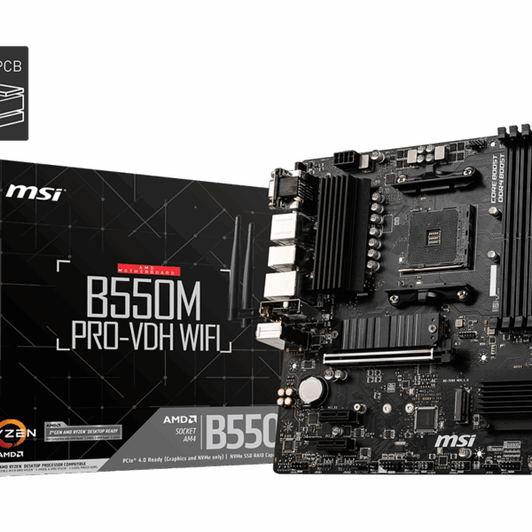 MSI B550M PRO-VDH WIFI DDR4 4400MHZ 1XVGA 1XHDMI 1XDP 2XM.2 USB 3.2 MATX AM4 (AMD 5000 VE 3000 SERİSİ İŞLEMCİ UYUMLU)