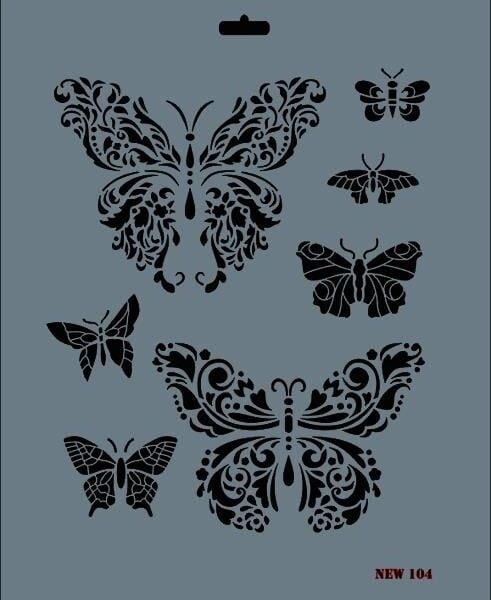 Rich New Seri N-104 Stencil 35x25 cm