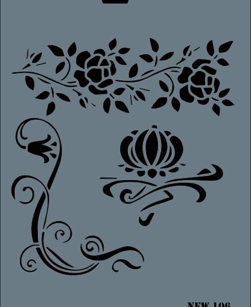 Rich New Seri N-106 Stencil 35x25 cm