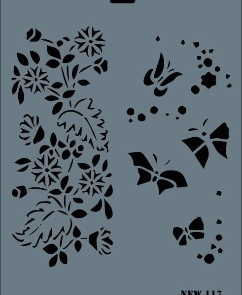 Rich New Seri N-117 Stencil 35x25 cm