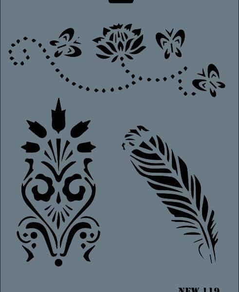 Rich New Seri N-119 Stencil 35x25 cm