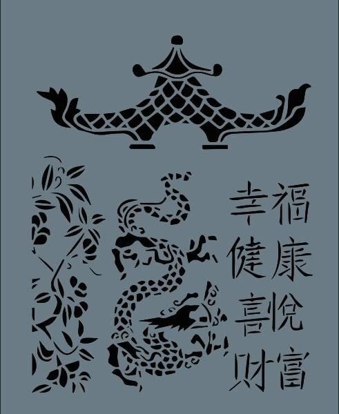 Rich New Seri N-133 Stencil 35x25 cm