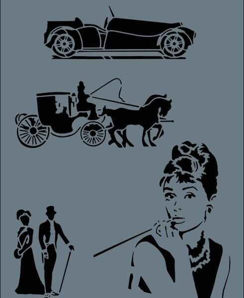 Rich New Seri N-148 Stencil 35x25 cm