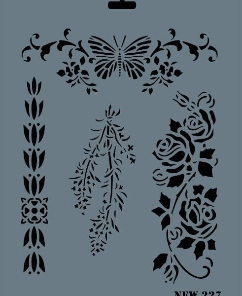 Rich New Seri N-227 Stencil 35x25 cm
