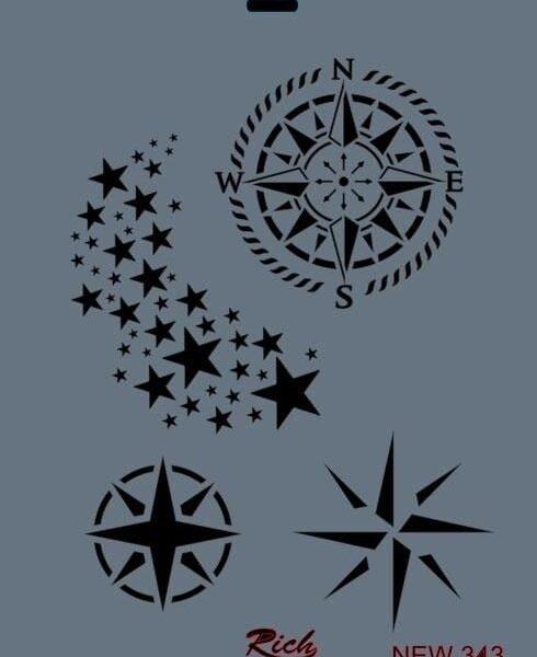 Rich New Seri N-343 Stencil 35x25 cm