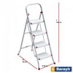 Saraylı Pratik Metal Merdiven Beyaz 4 Basamaklı - Görsel 2