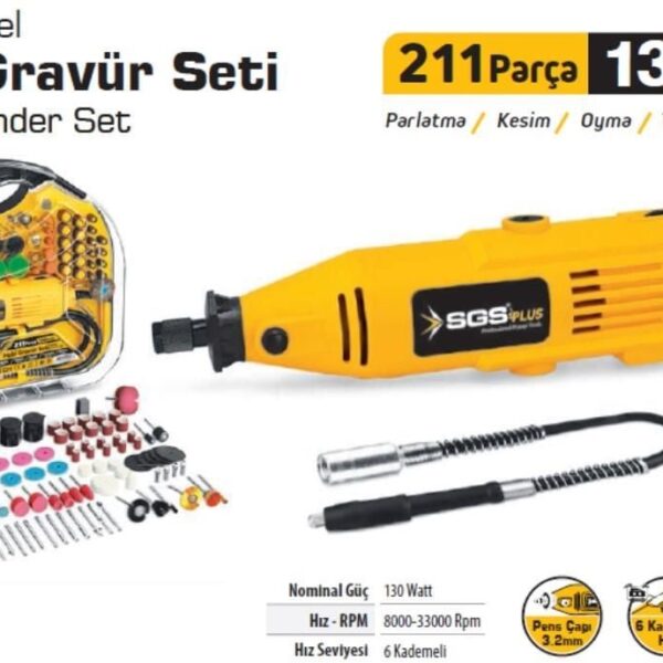 SGS 5260 Hobi Gravür Seti 130 Watt 211 Parça