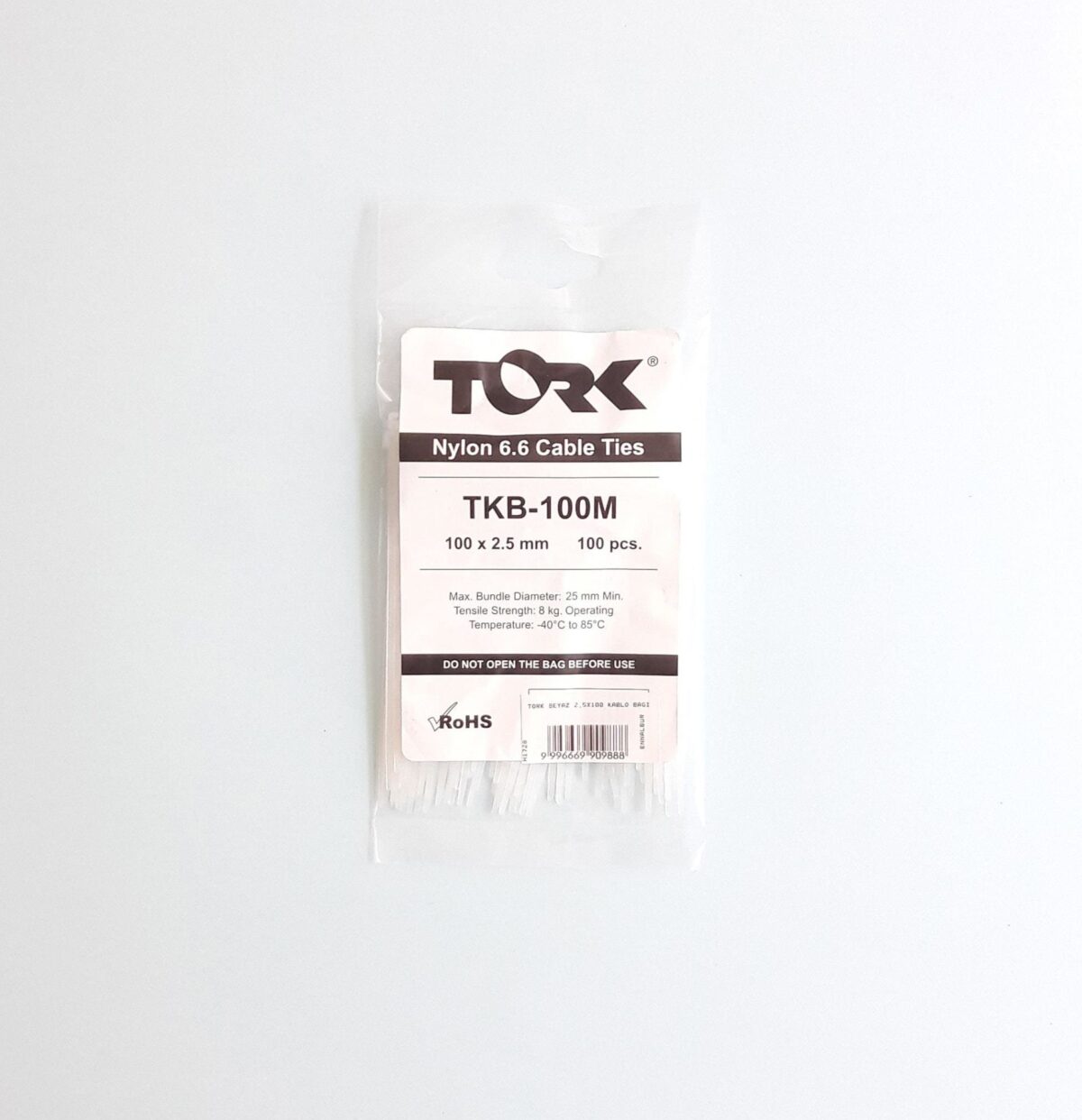 Tork Beyaz Kablo Bağı 2,5X100 - Görsel 1