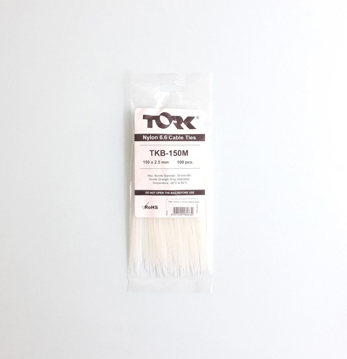 Tork Beyaz Kablo Bağı 2,5X150 - Görsel 1