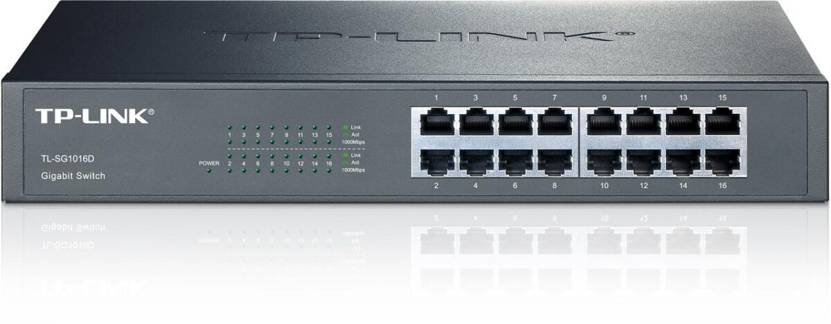 TP-LINK TL-SG1016D 16 PORT GIGABIT DESKTOP RACKMOUNT SWITCH - Görsel 1