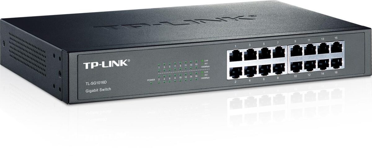 TP-LINK TL-SG1016D 16 PORT GIGABIT DESKTOP RACKMOUNT SWITCH - Görsel 2