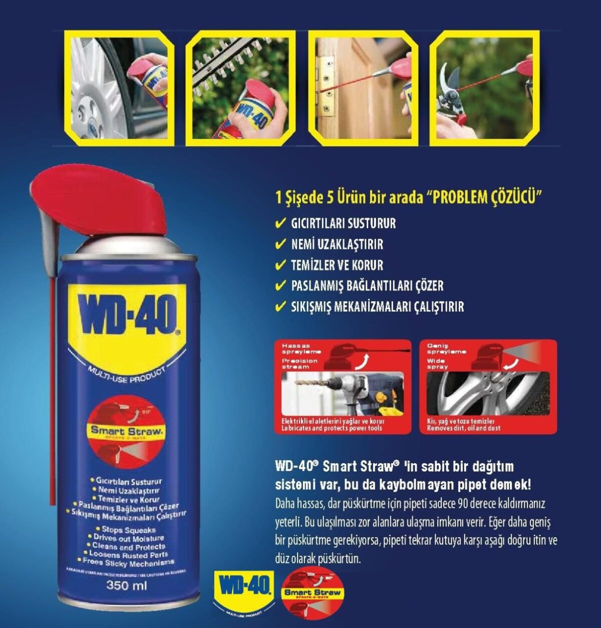 WD 40 Smart Straw Pas Sökücü Yağlayıcı 350 ml - Görsel 3