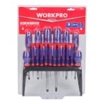 WORKPRO WP200506 18 Parça Duvar Askı Aparatlı Profesyonel CR-V Manyetik Tornavida Seti - Görsel 4
