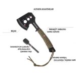 WORKPRO WP383002 250MM Çok Fonksiyonlu Kamp Baltası + Magnezyum Ateşleyici - Görsel 3