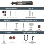 WORX WX106 8Volt Kalem Tipi Devir Ayarlı Profesyonel Gravür Makinesi + 21 Parça Aksesuar - Görsel 3